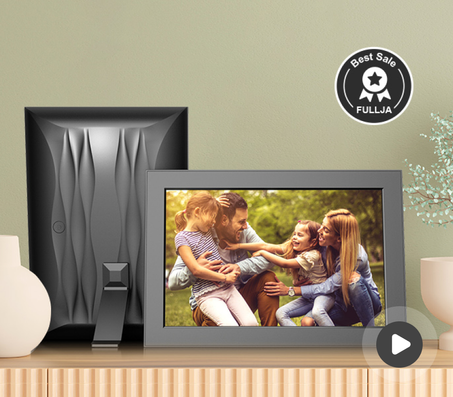 A VPhoto frame prepared as a family gift